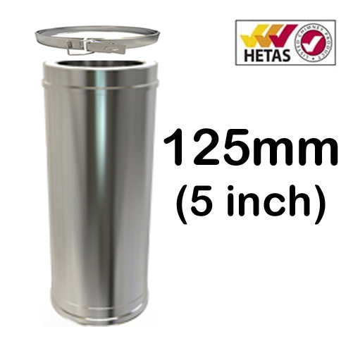 5" (125mm) Stainless Steel Twin Wall Flue